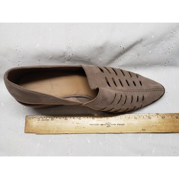 Maurices Bella Faux Suede Slip On Shoes7.5 M Chop Out Pointed Toe Block Heel - Picture 8 of 12